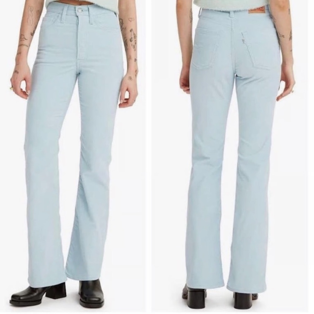 Levi's Women's Ribcage Boot Cut Corduroy Pants - Soft Blue